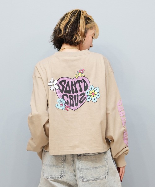 SANTA CRUZ(サンタクルーズ)の「SANTACRUZ/サンタクルーズ クロップド丈ロンT 502251432(Tシャツ/カットソー・レディース・ベージュ/ホワイト/ライトブラック・L/M)」の18枚目の写真