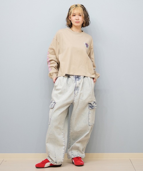 SANTA CRUZ(サンタクルーズ)の「SANTACRUZ/サンタクルーズ クロップド丈ロンT 502251432(Tシャツ/カットソー・レディース・ベージュ/ホワイト/ライトブラック・L/M)」の19枚目の写真