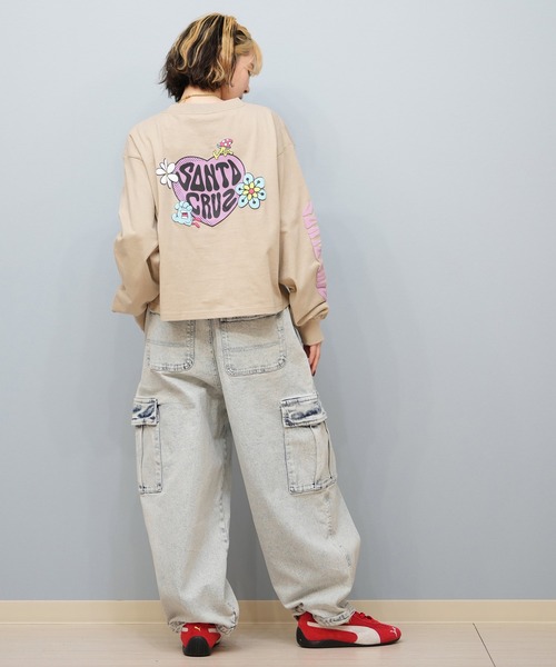 SANTA CRUZ(サンタクルーズ)の「SANTACRUZ/サンタクルーズ クロップド丈ロンT 502251432(Tシャツ/カットソー・レディース・ベージュ/ホワイト/ライトブラック・L/M)」の21枚目の写真