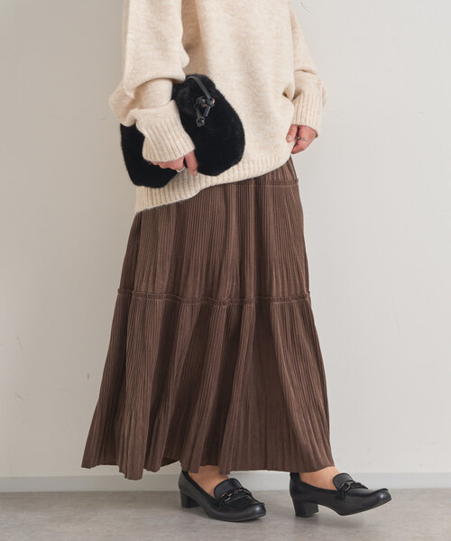 《WEB限定》ベロアプリーツスカート（スカート）｜un dix cors（アンディコール）