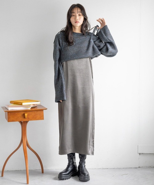 LOWRYS FARM（ローリーズファーム）の「マルチＷＡＹニットキャミＯＰ２Ｐ　 252447（ワンピース・レディース・ブラウン/アイボリー/ブルー/ブラック・FREE）」の11枚目の写真