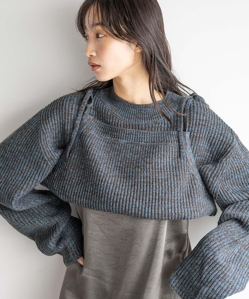 LOWRYS FARM（ローリーズファーム）の「マルチＷＡＹニットキャミＯＰ２Ｐ　 252447（ワンピース・レディース・ブラウン/アイボリー/ブルー/ブラック・FREE）」の6枚目の写真