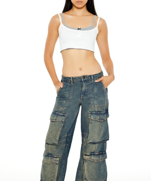 FOREVER 21(フォーエバー トゥエンティーワン)の「クロップドキャミ2Pセット(その他トップス・レディース・グレー・SMALL/MEDIUM)」の6枚目の写真