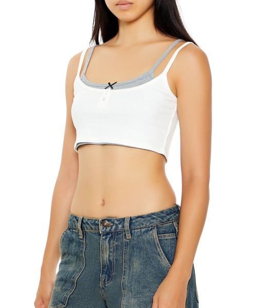 FOREVER 21(フォーエバー トゥエンティーワン)の「クロップドキャミ2Pセット(その他トップス・レディース・グレー・SMALL/MEDIUM)」の5枚目の写真