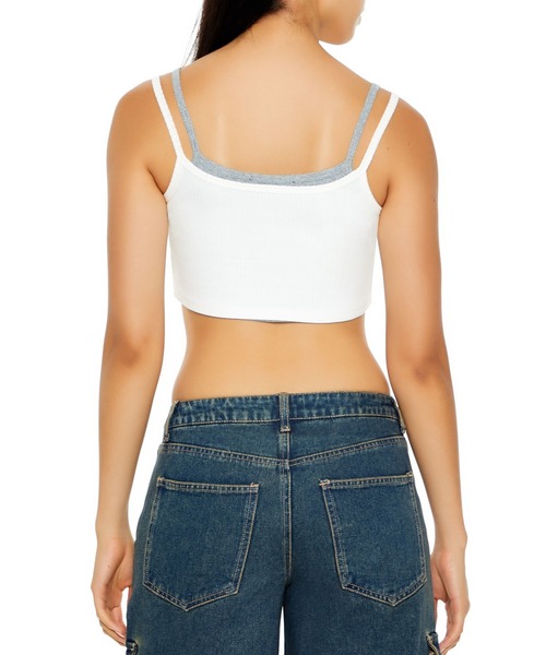 FOREVER 21(フォーエバー トゥエンティーワン)の「クロップドキャミ2Pセット(その他トップス・レディース・グレー・SMALL/MEDIUM)」の4枚目の写真