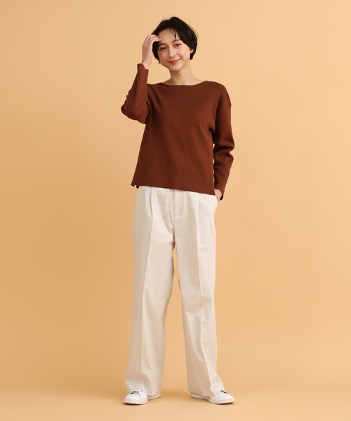 I.T.'S international(イッツインターナショナル)の「ハイウエストセミワイドタックパンツ(その他パンツ・レディース・ピンク/イエロー/サックスブルー/ブラック/グレー系その他・7号/9号/11号)」の9枚目の写真