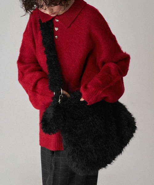 ONCILY(オンシェリー)の「FUR BAG WITH MINI POUCH / ミニポーチ付きファーバッグ(ショルダーバッグ・メンズ・ブラウン/ブラック・FREE)」の18枚目の写真