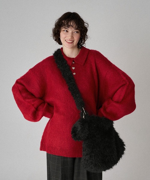 ONCILY(オンシェリー)の「FUR BAG WITH MINI POUCH / ミニポーチ付きファーバッグ(ショルダーバッグ・メンズ・ブラウン/ブラック・FREE)」の20枚目の写真