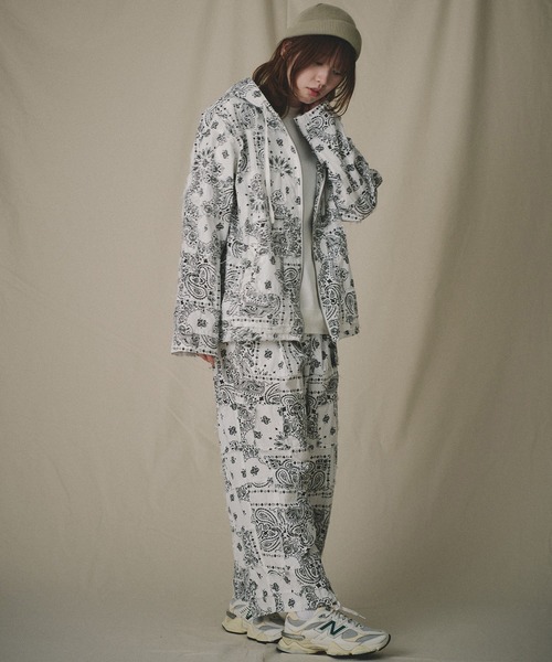 Universal Style Wear（ユニバーサルスタイルウェア）の「Universal Style Wear HAV-A-HANK ハバハンク パッチワーク パンツ（その他パンツ・メンズ・スミクロ/スモークピンク/ホワイト/グレイッシュブルー/グレー・MEDIUM/X-LARGE/LARGE）」の7枚目の写真