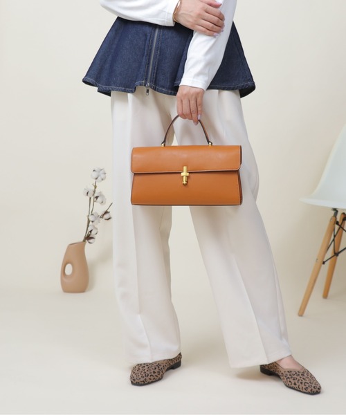 セール】【本革】2WAY スクエア ハンド＆ショルダーバッグ（ショルダー  