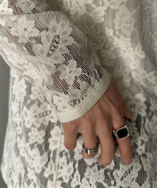 classicalelf(クラシカルエルフ)の「大人上品さが魅力◎ルーズシルエット 花柄レースオーバーシャツ(長袖)(シャツ/ブラウス・メンズ・ブラック/アイボリー・LARGE/MEDIUM/SMALL/X-LARGE)」の7枚目の写真