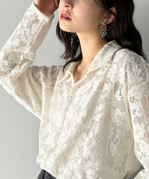 classicalelf(クラシカルエルフ)の「大人上品さが魅力◎ルーズシルエット 花柄レースオーバーシャツ(長袖)(シャツ/ブラウス・メンズ・ブラック/アイボリー・LARGE/MEDIUM/SMALL/X-LARGE)」の11枚目の写真