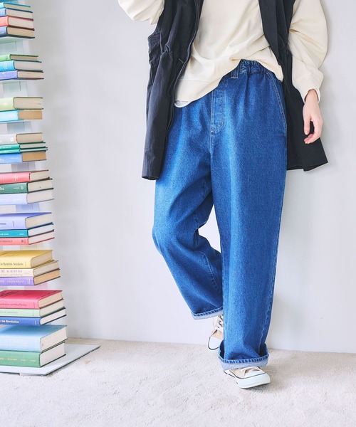 ストレートデニムパンツ[プチ・プラスサイズあり]《CLIP denim》（デニムパンツ）｜studio CLIP（スタディオクリップ）