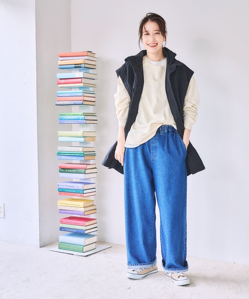 ストレートデニムパンツ[プチ・プラスサイズあり]《CLIP denim》（デニムパンツ）｜studio CLIP（スタディオクリップ）