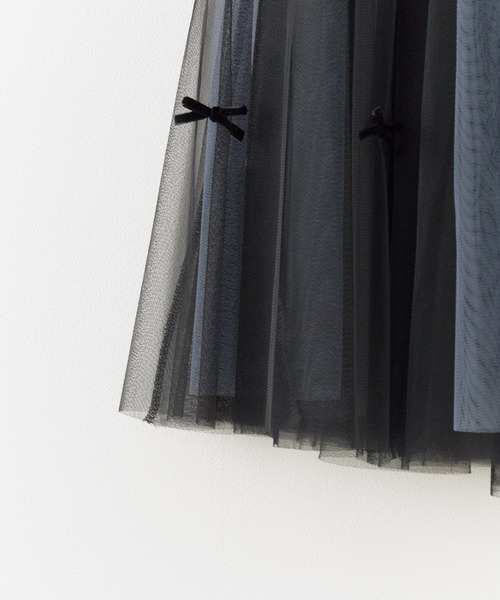 BLANK (ブランク)の「▲Ribbon Tulle Skirt / リボンチュール ティアードスカート(スカート・レディース・ナチュラル/ベージュ/ブラック/グレー・FREE)」の7枚目の写真