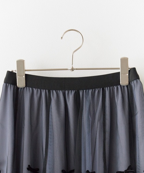 BLANK (ブランク)の「▲Ribbon Tulle Skirt / リボンチュール ティアードスカート(スカート・レディース・ナチュラル/ベージュ/ブラック/グレー・FREE)」の5枚目の写真