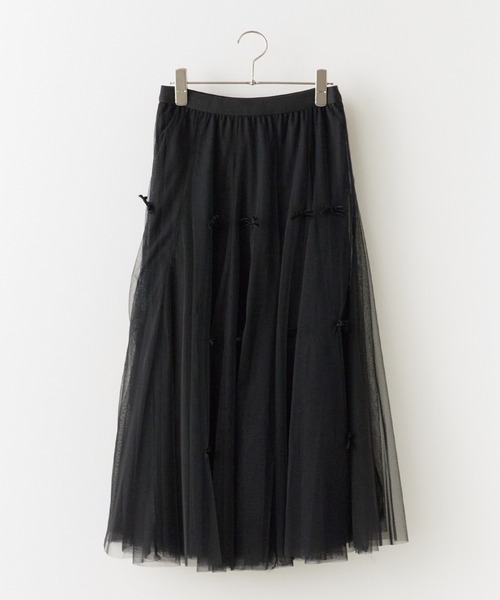 BLANK (ブランク)の「▲Ribbon Tulle Skirt / リボンチュール ティアードスカート(スカート・レディース・ナチュラル/ベージュ/ブラック/グレー・FREE)」の10枚目の写真
