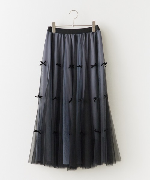 BLANK (ブランク)の「▲Ribbon Tulle Skirt / リボンチュール ティアードスカート(スカート・レディース・ナチュラル/ベージュ/ブラック/グレー・FREE)」の17枚目の写真