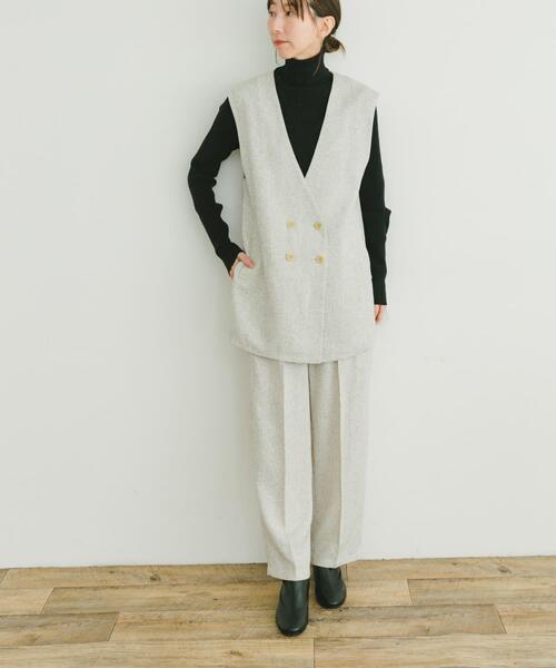 ITEMS URBANRESEARCH（アイテムズ アーバンリサーチ）の「ツイードジレ×パンツセット（セットアップ・レディース・ブラック/ベージュ・FREE）」の14枚目の写真