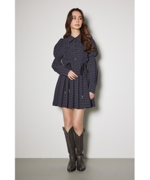 rienda（リエンダ）の「フロントシャーリングリボンミニシャツ