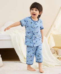 combimini（コンビミニ）の「おなか安心ボタン付き半袖前開きガーゼパジャマ（テディベア・電車・シャチ・リース）（ルームウェア/パジャマ）」