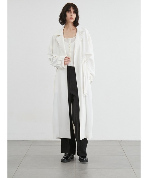 美品　sTyling/ スタイリング　トレンチコート　オーバーサイズ　定価5万 オーバーサイズ リラックスフィット ロング シルクトレンチ