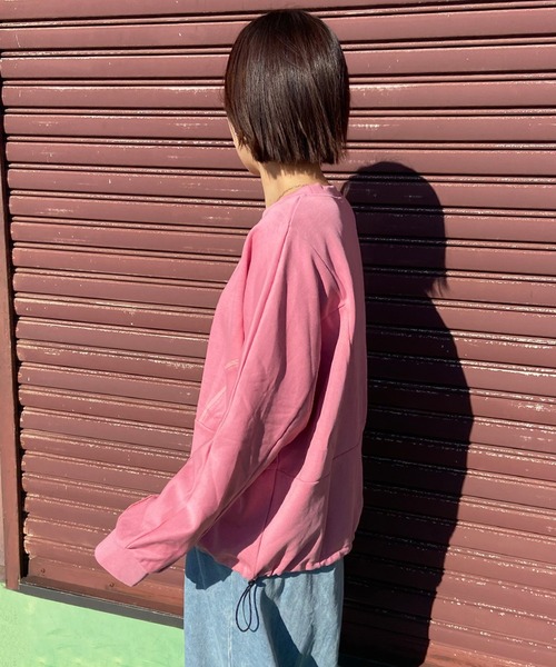 CRB（シーアールビー）の「裾ドロスト切替ドルマントップス（Tシャツ/カットソー・レディース・チャコール/ピンク/ブラック/オフホワイト・F）」の14枚目の写真