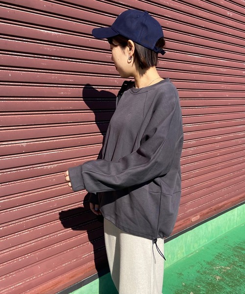 CRB（シーアールビー）の「裾ドロスト切替ドルマントップス（Tシャツ/カットソー・レディース・チャコール/ピンク/ブラック/オフホワイト・F）」の10枚目の写真