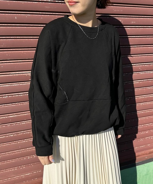 CRB（シーアールビー）の「裾ドロスト切替ドルマントップス（Tシャツ/カットソー・レディース・チャコール/ピンク/ブラック/オフホワイト・F）」の19枚目の写真