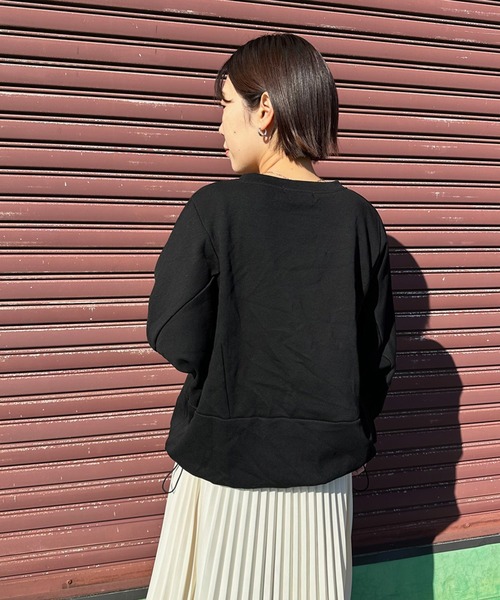 CRB（シーアールビー）の「裾ドロスト切替ドルマントップス（Tシャツ/カットソー・レディース・チャコール/ピンク/ブラック/オフホワイト・F）」の21枚目の写真