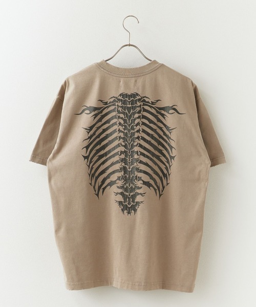 SUPPLIER（サプライヤー）の「SUPPLIER/サプライヤー Vintage Wash Fire Bones Tee Tシャツ（Tシャツ/カットソー・メンズ・ベージュ/ブラック・XL/L/M）」の4枚目の写真