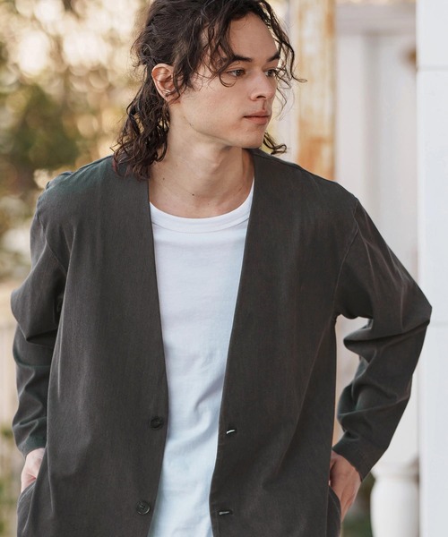 カンビオ リラックスポンチ ノーカラージャケット 上下 セットアップ