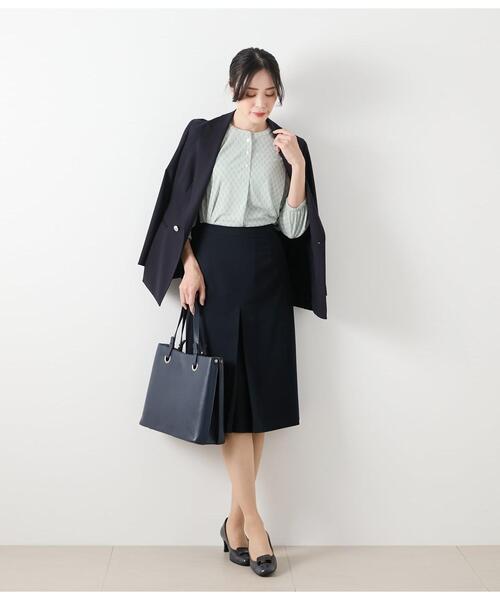 NEWYORKER(ニューヨーカー)の「ポリエステル強撚スムース タイルプリント ヘンリーネック7分袖プルオーバー(Tシャツ/カットソー・レディース・ライトグリーン/クリーム・L/M)」の19枚目の写真