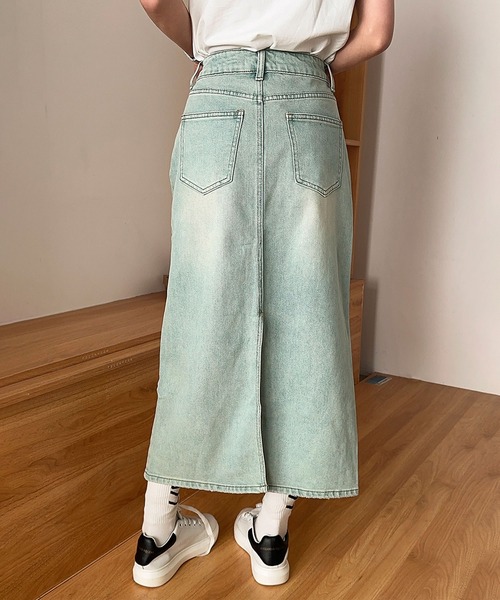 aimoha(アイモハ)の「【aimoha】カジュアルデニムマキシスカート(デニムスカート・レディース・ライトブルー・SMALL/MEDIUM/LARGE)」の9枚目の写真