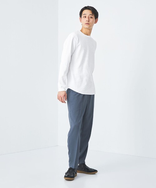 green label relaxing(グリーンレーベルリラクシング)の「ドライワッフル クルーネック Tシャツ -吸水速乾-(Tシャツ/カットソー・メンズ・ホワイト/ライトグレー/ブラック/モカ・S/M/L/XL/XS/XXL)」の9枚目の写真