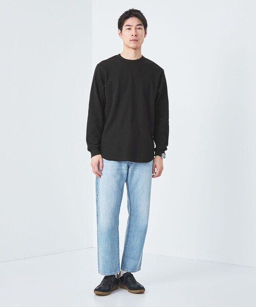 green label relaxing(グリーンレーベルリラクシング)の「ドライワッフル クルーネック Tシャツ -吸水速乾-(Tシャツ/カットソー・メンズ・ホワイト/ライトグレー/ブラック/モカ・S/M/L/XL/XS/XXL)」の10枚目の写真