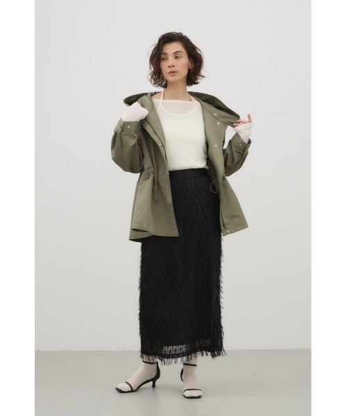 crie conforto(クリーコンフォルト)の「フリンジジャガードロングスカート(スカート・レディース・ブラック/アイボリー・SMALL/MEDIUM)」の4枚目の写真