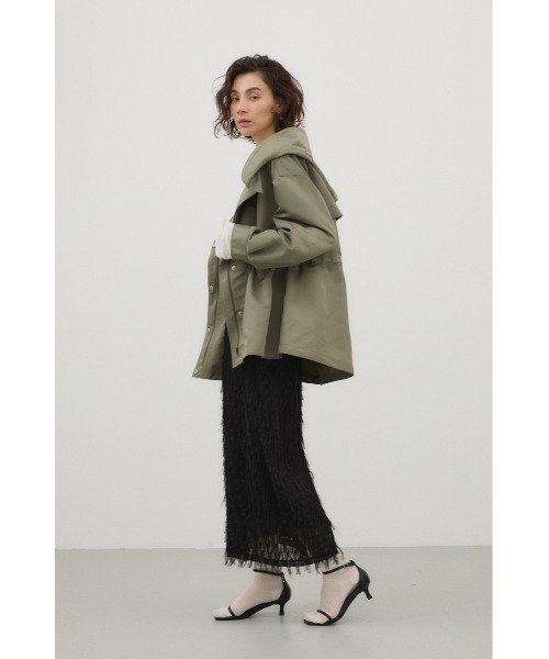 crie conforto(クリーコンフォルト)の「フリンジジャガードロングスカート(スカート・レディース・ブラック/アイボリー・SMALL/MEDIUM)」の5枚目の写真