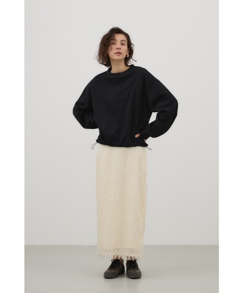 crie conforto(クリーコンフォルト)の「フリンジジャガードロングスカート(スカート・レディース・ブラック/アイボリー・SMALL/MEDIUM)」の14枚目の写真