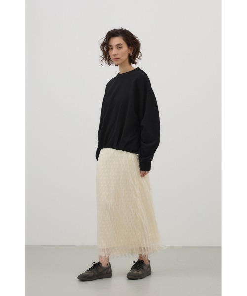 crie conforto(クリーコンフォルト)の「フリンジジャガードロングスカート(スカート・レディース・ブラック/アイボリー・SMALL/MEDIUM)」の15枚目の写真