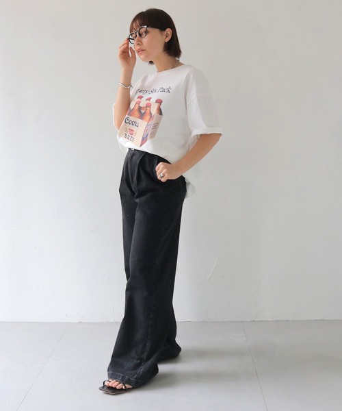 HER CLOSET（ハークローゼット）の「 【HER CLOSET】オーバーサイズヴィンテージグラフィックTシャツ OVERSIZED VINTAGE GRAPHIC T-SHIRT（Tシャツ/カットソー・レディース・チャコールグレー/ブラック/ホワイト・FREE）」の11枚目の写真