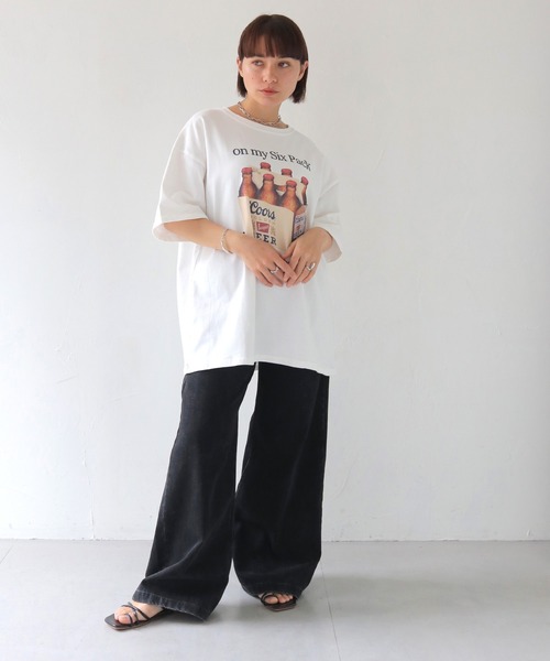 HER CLOSET（ハークローゼット）の「 【HER CLOSET】オーバーサイズヴィンテージグラフィックTシャツ OVERSIZED VINTAGE GRAPHIC T-SHIRT（Tシャツ/カットソー・レディース・チャコールグレー/ブラック/ホワイト・FREE）」の17枚目の写真