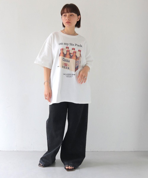 HER CLOSET（ハークローゼット）の「 【HER CLOSET】オーバーサイズヴィンテージグラフィックTシャツ OVERSIZED VINTAGE GRAPHIC T-SHIRT（Tシャツ/カットソー・レディース・チャコールグレー/ブラック/ホワイト・FREE）」の16枚目の写真