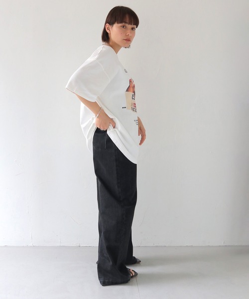 HER CLOSET（ハークローゼット）の「 【HER CLOSET】オーバーサイズヴィンテージグラフィックTシャツ OVERSIZED VINTAGE GRAPHIC T-SHIRT（Tシャツ/カットソー・レディース・チャコールグレー/ブラック/ホワイト・FREE）」の18枚目の写真
