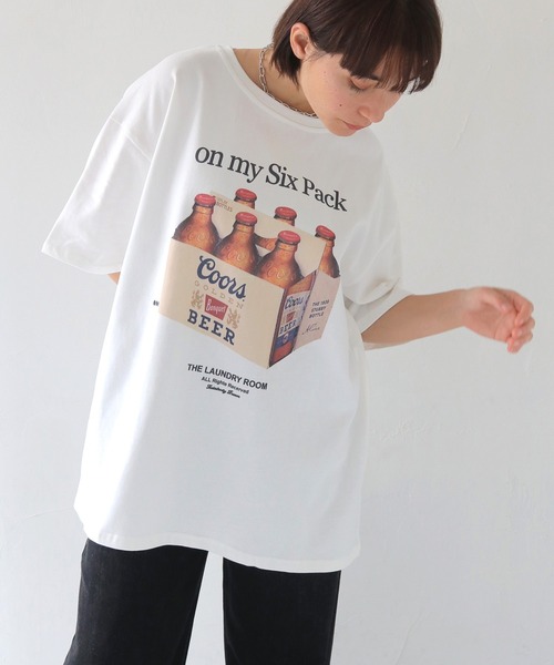 HER CLOSET（ハークローゼット）の「 【HER CLOSET】オーバーサイズヴィンテージグラフィックTシャツ OVERSIZED VINTAGE GRAPHIC T-SHIRT（Tシャツ/カットソー・レディース・チャコールグレー/ブラック/ホワイト・FREE）」の14枚目の写真