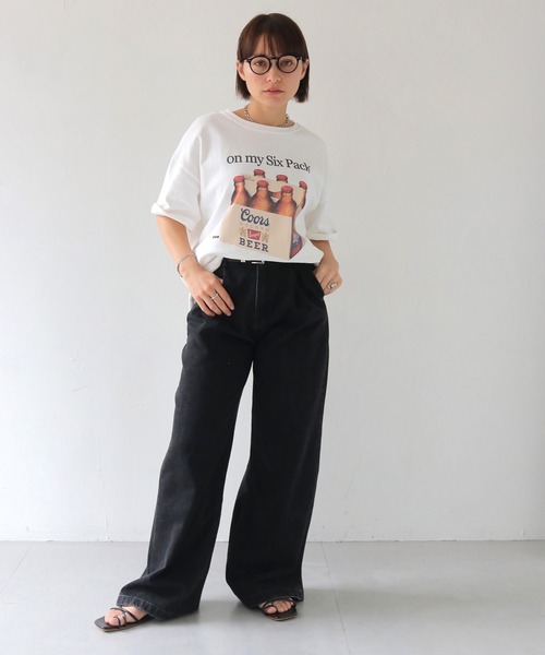 HER CLOSET（ハークローゼット）の「 【HER CLOSET】オーバーサイズヴィンテージグラフィックTシャツ OVERSIZED VINTAGE GRAPHIC T-SHIRT（Tシャツ/カットソー・レディース・チャコールグレー/ブラック/ホワイト・FREE）」の10枚目の写真