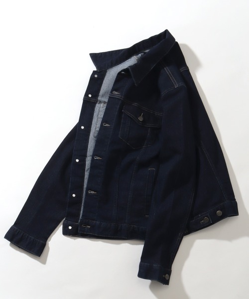 HANES(ヘインズ)の「【HANES/ヘインズ】ストレッチデニムジャケット/Gジャン(デニムジャケット・メンズ・サックスブルー/ネイビー/ブルー/ブラック・M/S/LL/L)」の13枚目の写真
