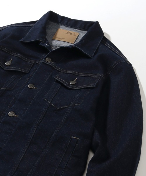 HANES(ヘインズ)の「【HANES/ヘインズ】ストレッチデニムジャケット/Gジャン(デニムジャケット・メンズ・サックスブルー/ネイビー/ブルー/ブラック・M/S/LL/L)」の15枚目の写真