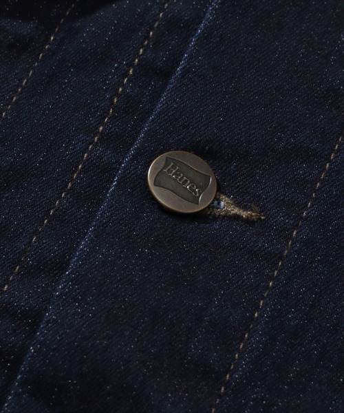 HANES(ヘインズ)の「【HANES/ヘインズ】ストレッチデニムジャケット/Gジャン(デニムジャケット・メンズ・サックスブルー/ネイビー/ブルー/ブラック・M/S/LL/L)」の20枚目の写真