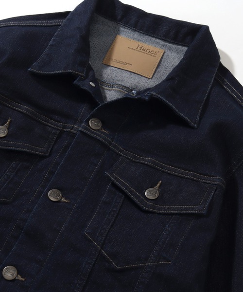 HANES(ヘインズ)の「【HANES/ヘインズ】ストレッチデニムジャケット/Gジャン(デニムジャケット・メンズ・サックスブルー/ネイビー/ブルー/ブラック・M/S/LL/L)」の17枚目の写真